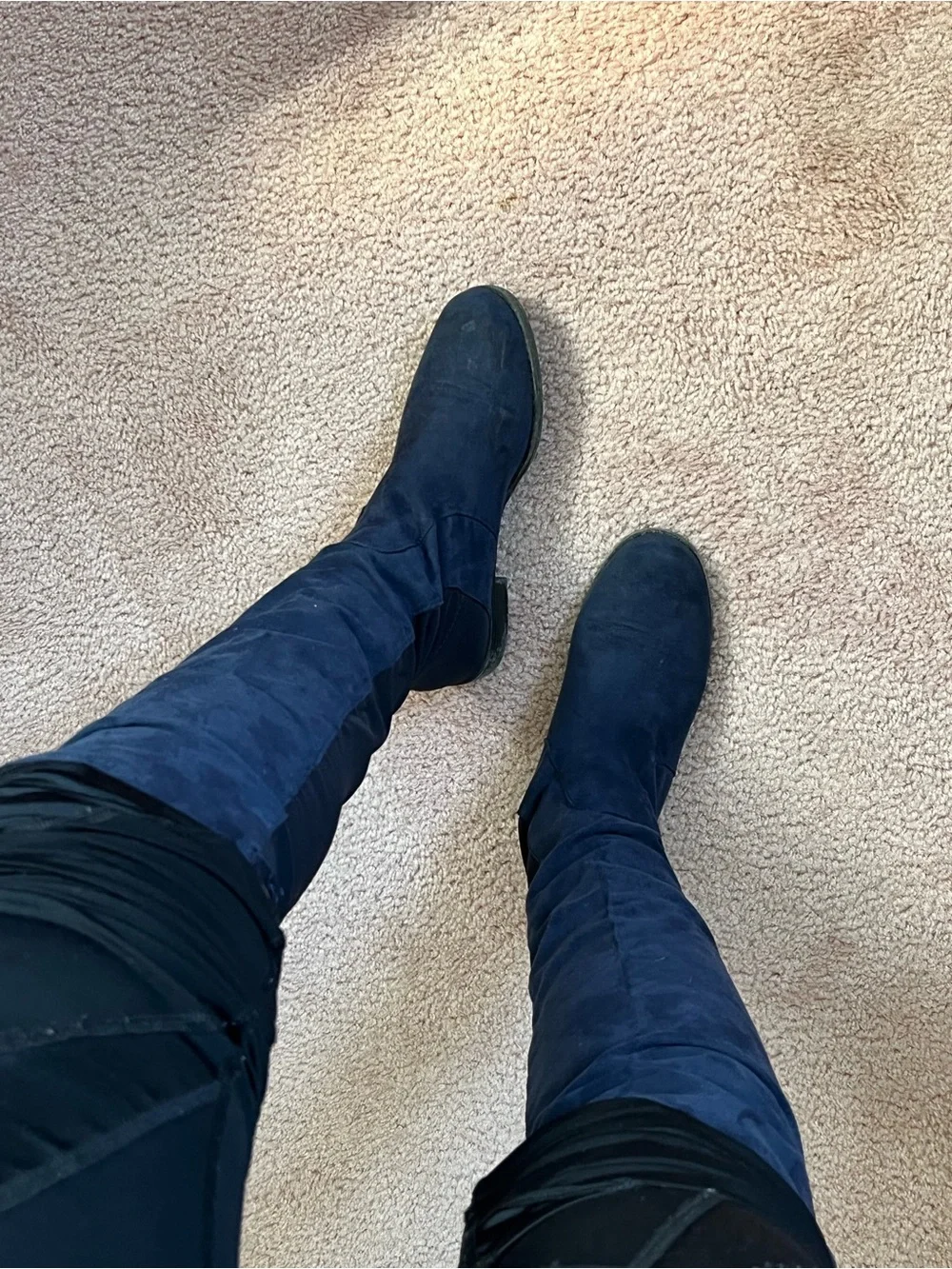 Unisa Navy Over-the-Knee Suede Boots